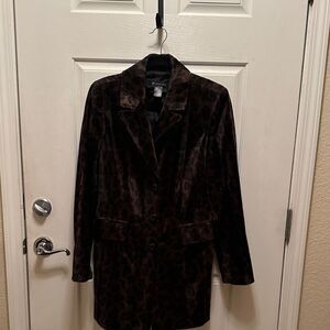 INC International Concepts Dark Leopard Trench Coat